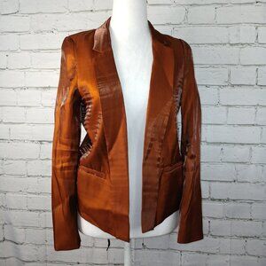 SEE YOU SOON SATIN COPPER COLORED LINED BLAZER WOMENS SIZE XS